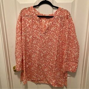 Elegant Red Patterned Blouse